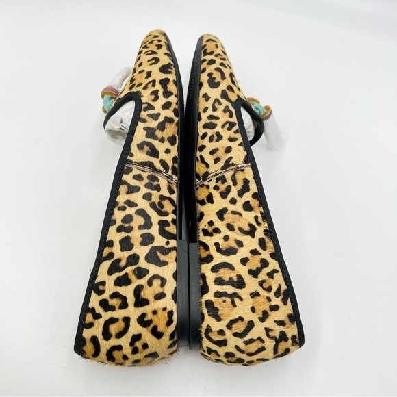 6W 6 WIDE Hush Puppies Women's Sadie Leather Leopard Slip On Loafers Shoes Flats - Picture 9 of 15